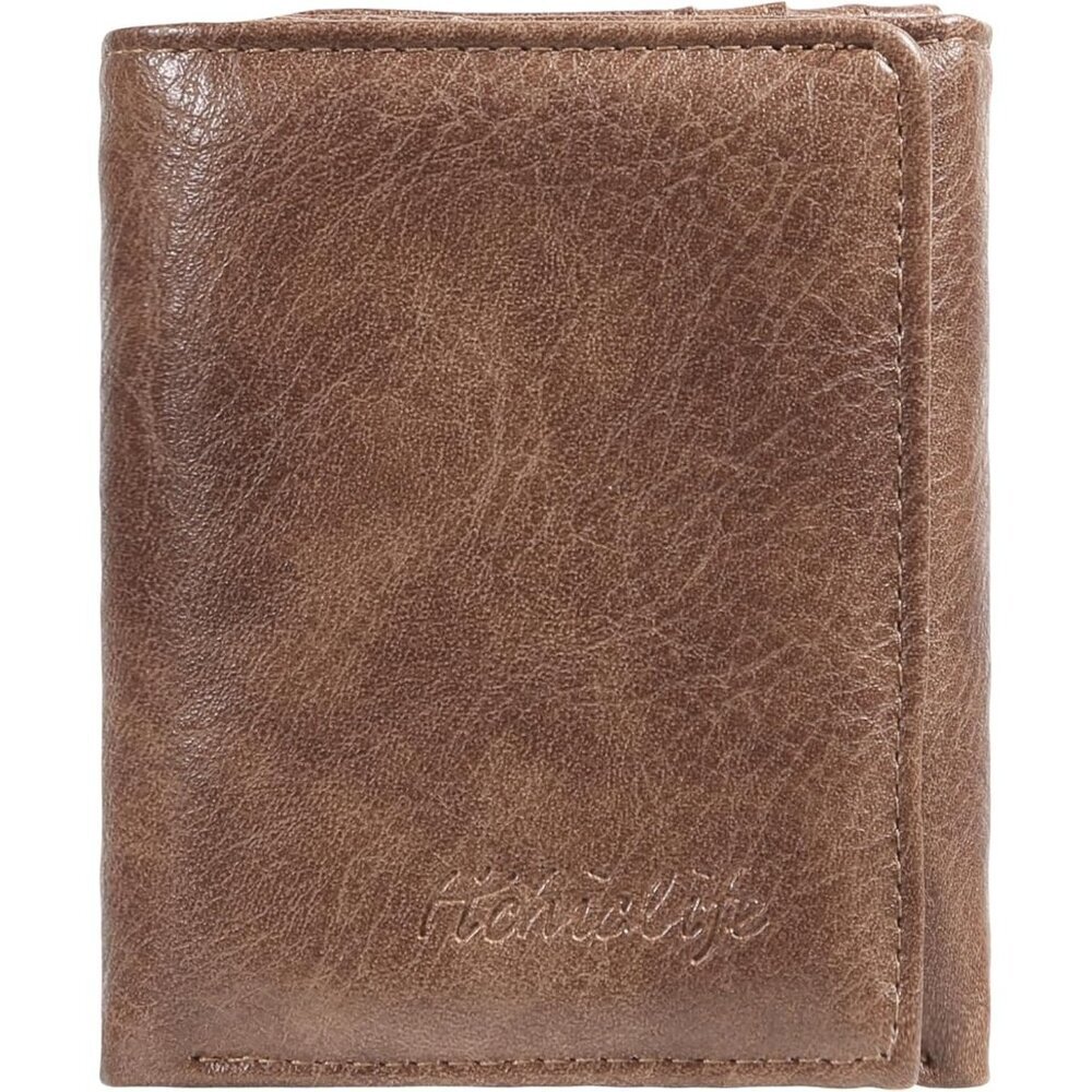 Men's Coffee Wallet Card Classic Leather Design Durable Multiple Front Pocket